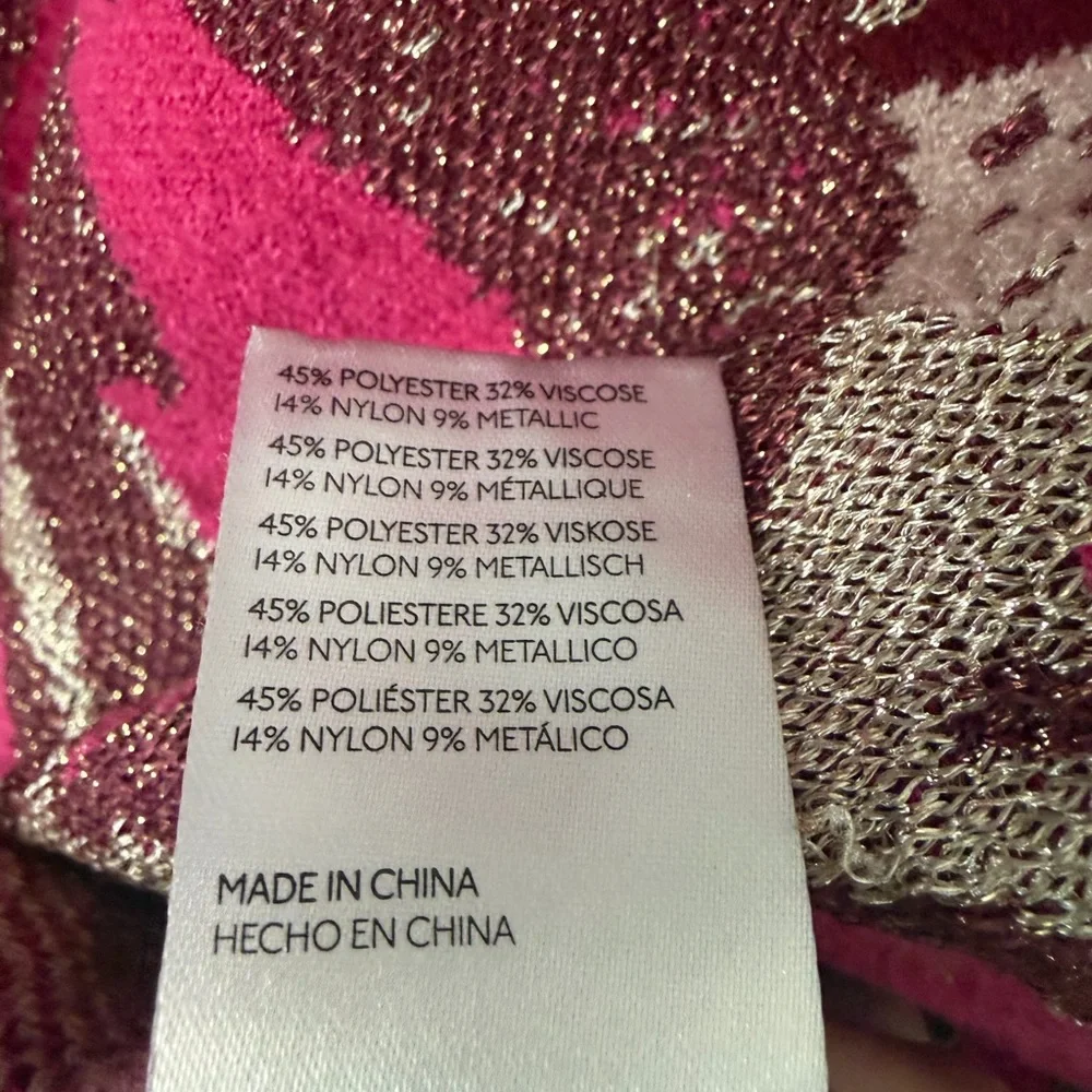 Anthropologie Pink and Brown Leaf Print Sweater - Picture 5 of 8